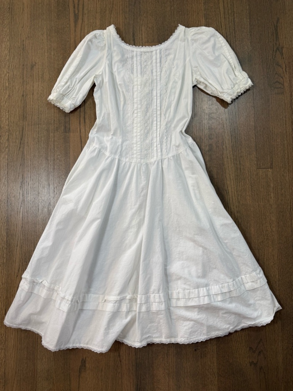 Vintage-Gunne Sax by Jessica Inspired Puff Sleeve Cotton Dress-Size 13